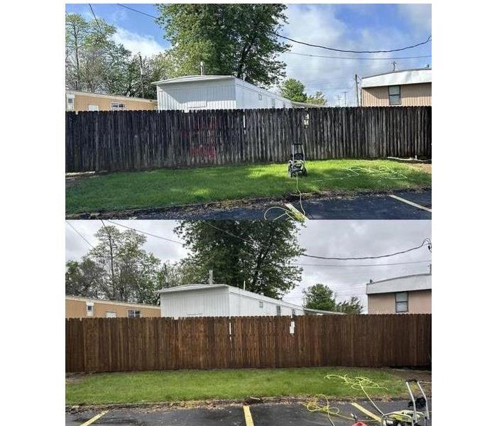 Power washed fence